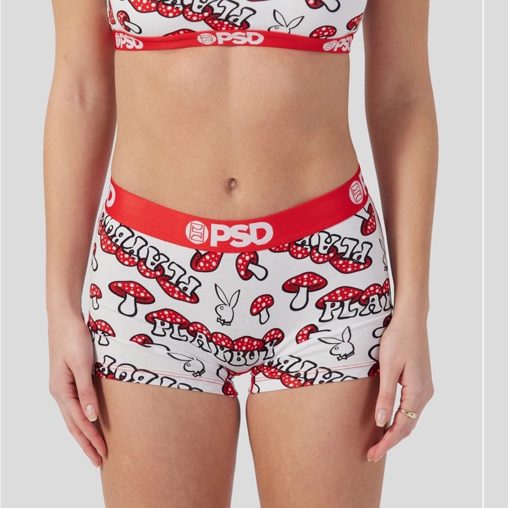 PSD Red and White Playboy Mushroom Women’s Panties Athletic Underwear